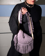 Load image into Gallery viewer, Fringe Mini Slice Shoulder Bag with Fringe Strap
